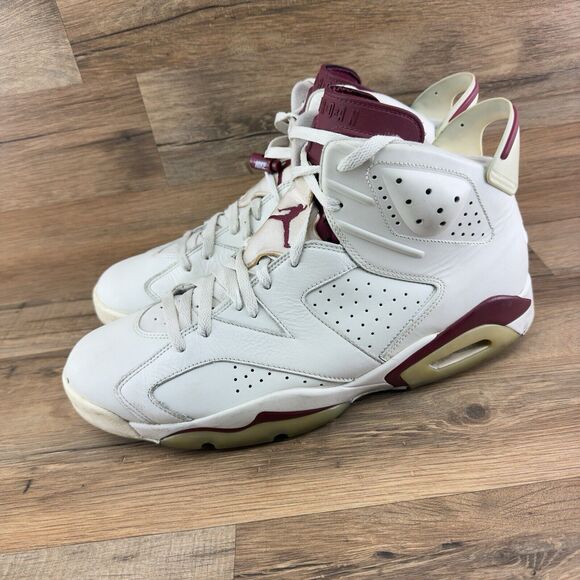 Air Jordan 6 Maroon Size 14 Mens Nike Retro White Red 384664-116 main image 5